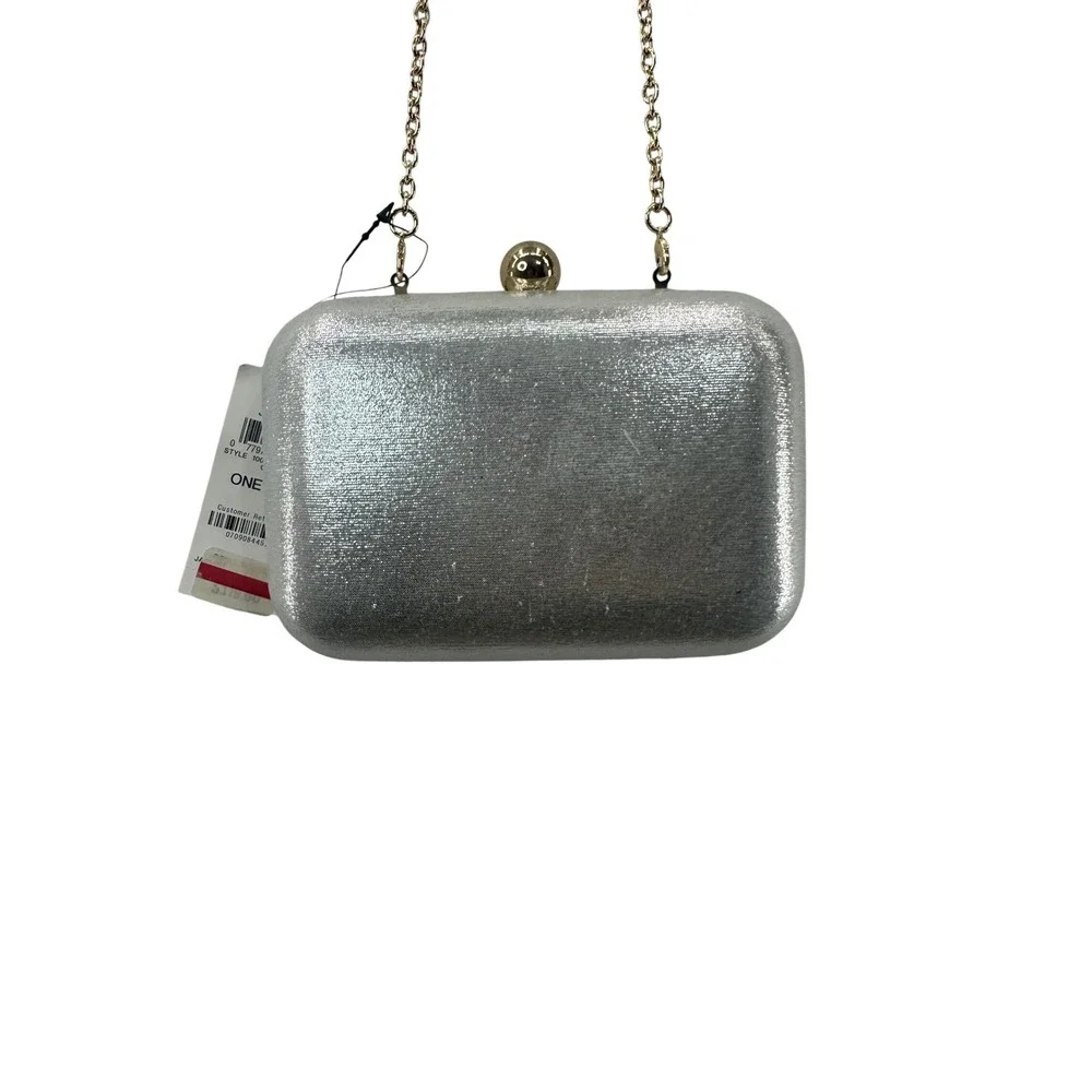 JOCELYN Embellished Gold Silver Beaded Clutch Evening Bag Chain‎ Strap INC